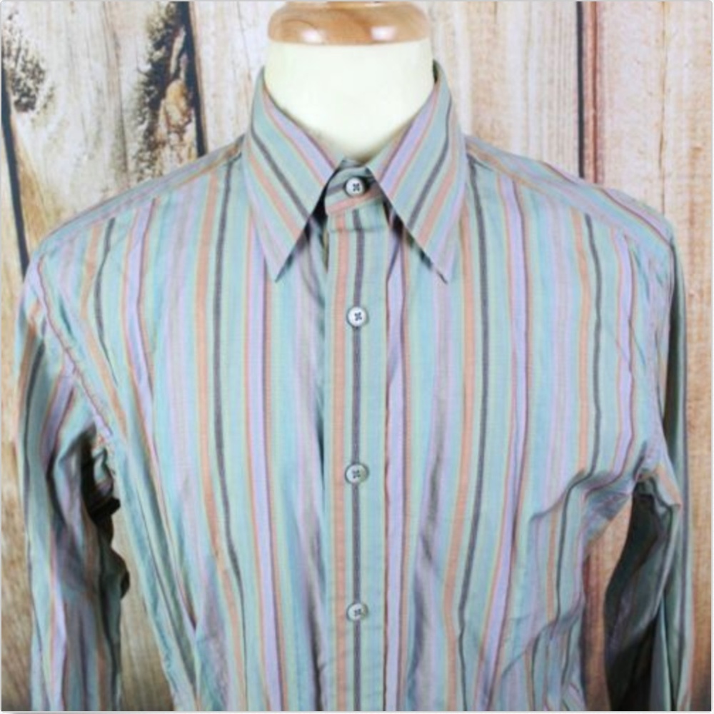 Robert Graham Mens Medium Colorful Flip Cuff Shirt